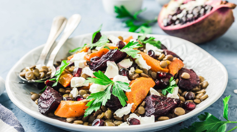 Berglinsensalat mit Rote Bete