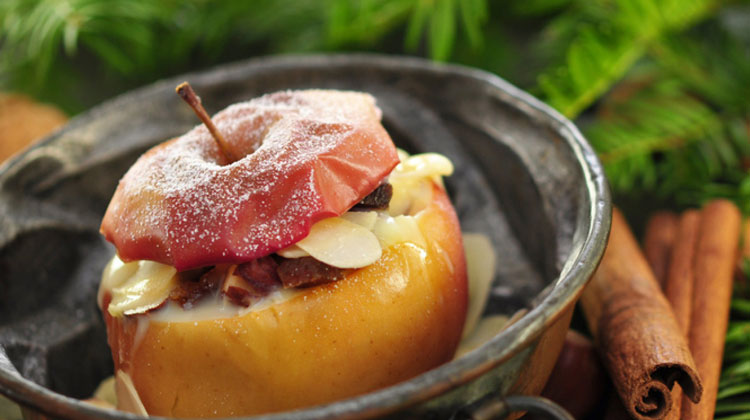 Bratapfel mit Vanillesauce