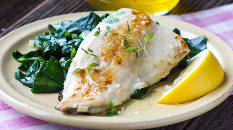 Dorschfilet auf Mangoldbett